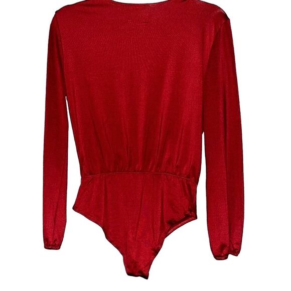 Lysse burgundy wrap bodysuit top small‎ - Picture 2 of 4
